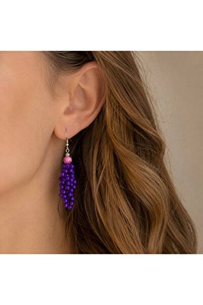 LeylanTakı Women's Purple Dangle Earrings Bijouterie Trendy Stylish Gift