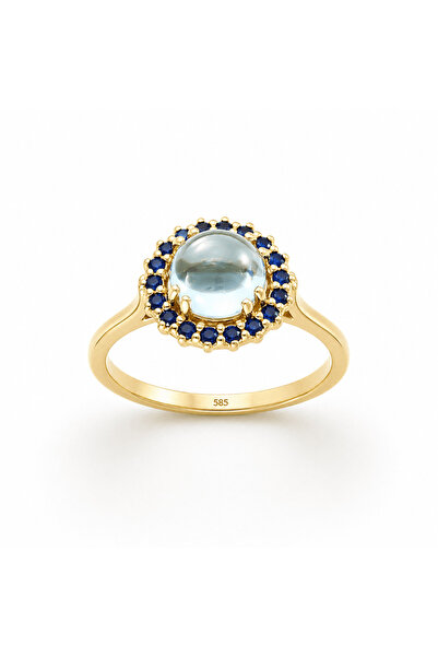 Auristore Inel de dama din aur 14K cu Cristal de Stâncă și Zirconiu