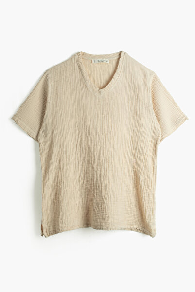 İpekçi Otantik Nomad V-Neck Muslin Men's T-Shirt