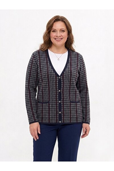 onno style women Snowflake Pattern Colorful Classic Knitted Jacket