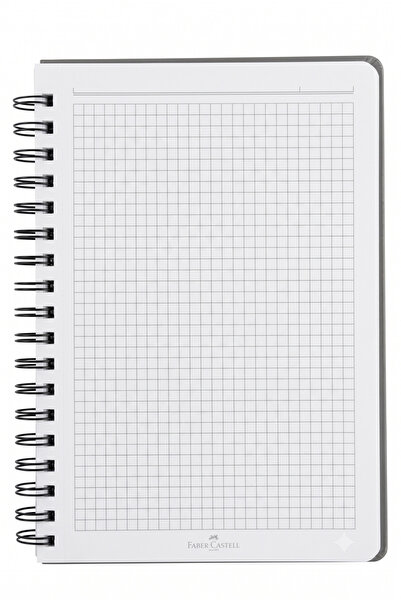 Faber Castell FC Leo Sert Karton Kapak Spiralli Kareli Defter Ajanda 17x24 cm 100 yp