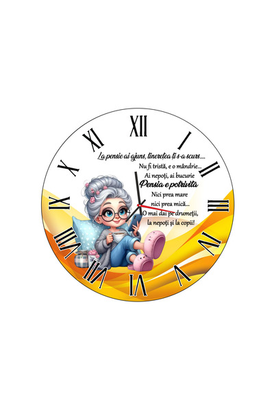 OEM Ceas de perete pentru Pensionare, Mecanism Silențios, 30 cm, cu Cutie Cadou