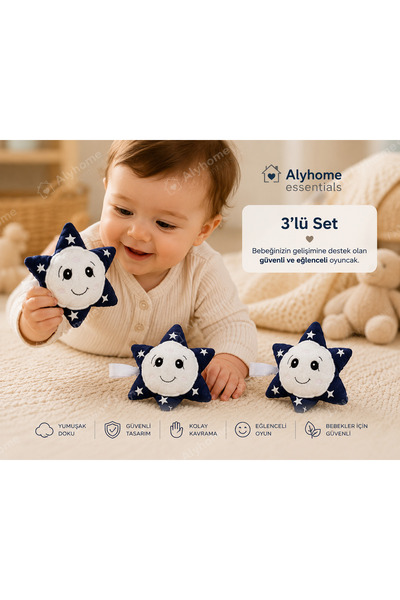 Alyhome مجموعة من 3 ألعاب زخرفية للأطفال والرضع