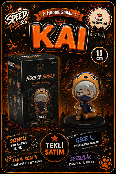 Nandy Home KAİ Turuncu Köpek Kapüşonlu Maskeli Koleksiyon Anime Figürü - 11 c...
