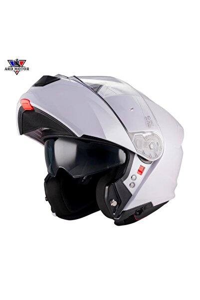 MT Helmets Genesıs Sv Pure A0 Parlak Beyaz Çene Açılır Kask