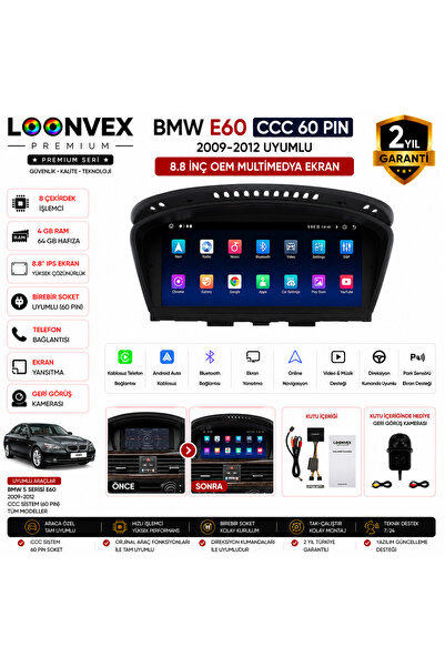 LOONVEX BMW E60 CCC 60 Pin 2009-2012 OEM Multimedya Ekran
