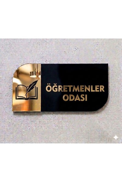 Ronson Öğretmenler Odası Kapı Tabelası | Kişiselleştirilebilir Siyah Pleksi Ü...
