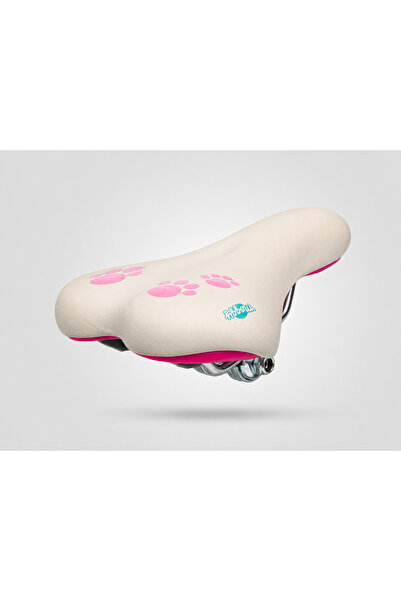 heugers Carraro Moggy Çocuk Bisikleti Koltuğu 14x23cm Beyaz/Pembe/Turkuaz