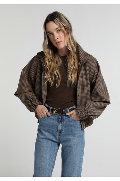 Colin's Fashion Fit Zippered Lined Women's Brown Jacket