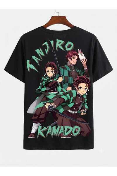 classy moda Μαύρο μπλουζάκι Unisex με στάμπα χαρακτήρων anime σε μεγάλο μέγεθος