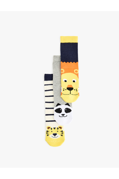 Koton Set de 3 șosete din bumbac cu model animal