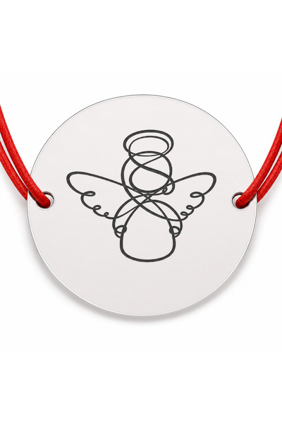 Simoshop Brățară argint 925 cu îngeraș minimalist, șnur reglabil — cadou