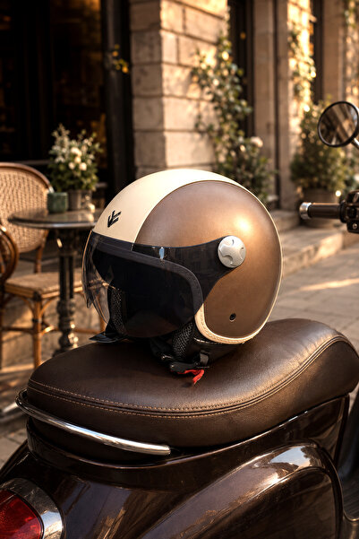 yyk Yarım Açık Siyah Vizör Motosiklet Scooter Kask