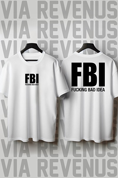 Vordevia Fbi Printed Loose Fit 100% Cotton Unisex Tshirt