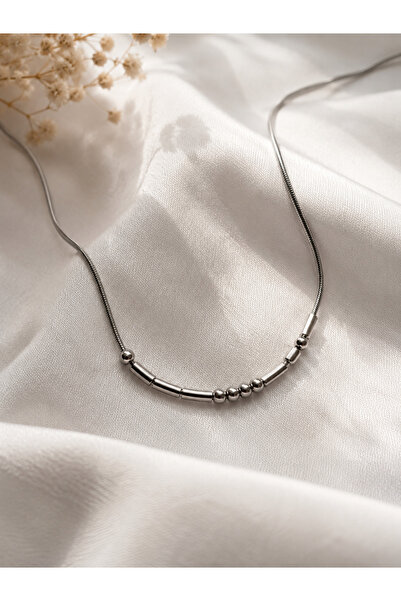 Silver Mors Alfabesi Kolye Unisex