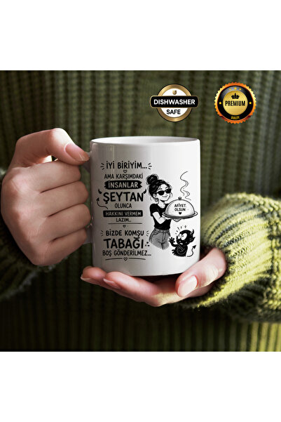 Sözlü Yazılı Premium Porselen Kupa Bardak