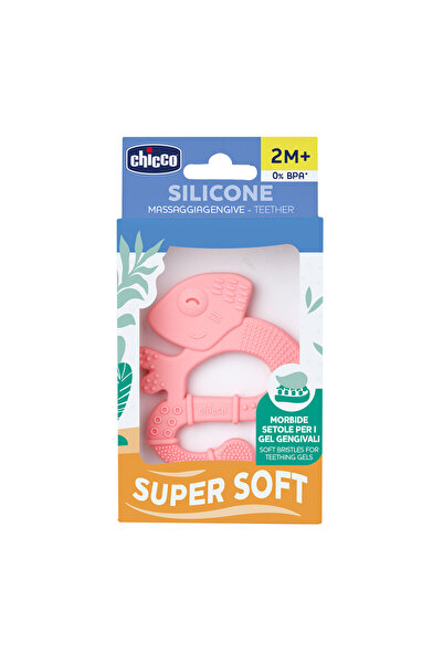 Chicco Δαχτυλίδι οδοντοφυΐας σιλικόνης, 2 μηνών+, Ροζ