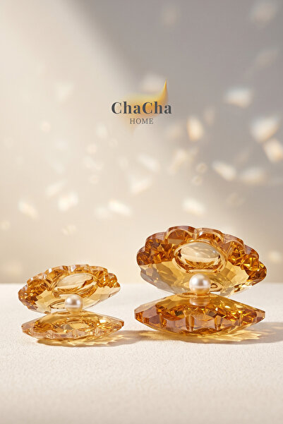 ChaCha Home Shell Pearl | Feng Shui 2'li Set Lüks Kristal Kesim İnci Detaylı ...