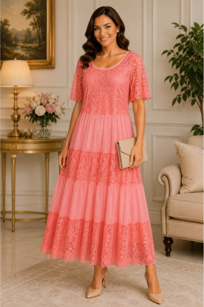 OEM Rochie damă lejeră corai cu imprimeu floral și croială vaporoasă