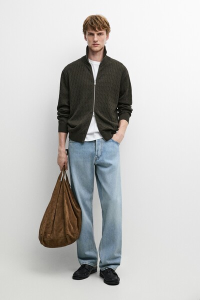 Massimo Dutti %100 pamuklu örgü hırka