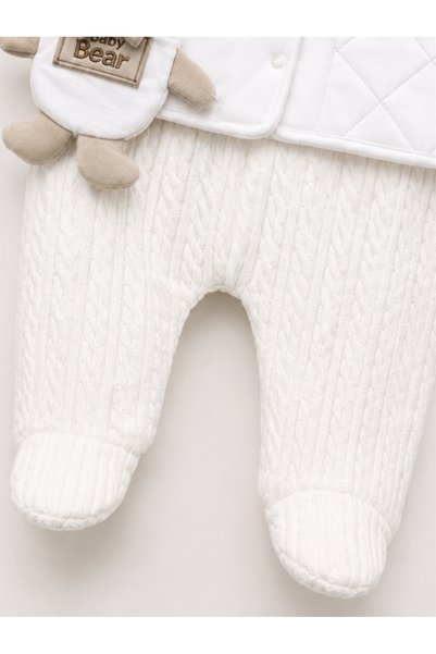 Kardeşler Bebe Baby Boy Hooded Wellsoft Jumpsuit and Quilted Vest Set