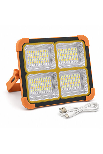 K2 GLOBAL 200W Solar Şarjlı Taşınabilir LED Kamp Lambası 4800 mAh 3 Renk SOS USB