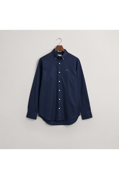 Gant Erkek Lacivert Regular Fit Düğmeli Yaka Oxford Gömlek