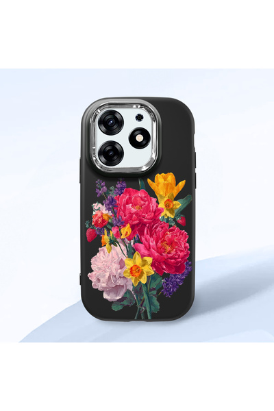 Hontinga Tecno Spark 10 Pro Compatible Case Camera Protector Black Silicone C...