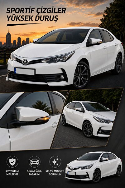 ModGR-Dizayn TOYOTA COROLLA 2013-2018 ARACA ÖZEL BOYALI YARASA AYNA KAPAĞI A+...