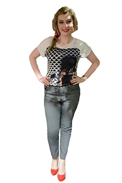 OEM Pantalon gri din material de calitate, model lung, masura mare