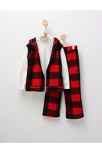 MiniKids Compleu polar New Kids Fashion, rosu