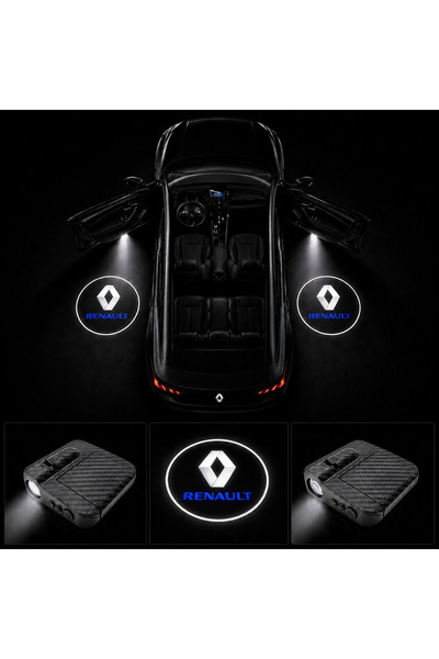 Oto Çizgi Renault Kapı Altı Logo Projektör Led Işığı 2'li Set Pilli Kablosuz ...