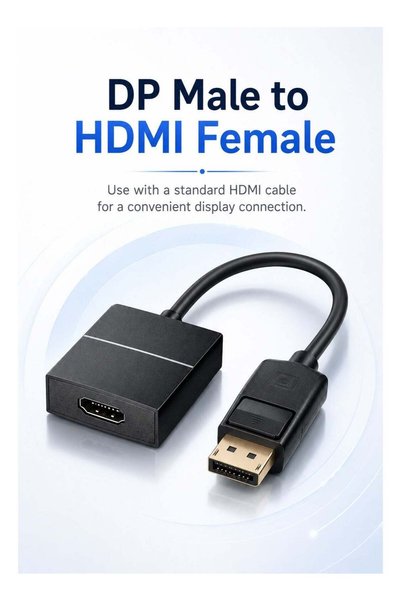TP-BRIDGE DisplayPort to HDMI Adapter Cable, 1080P Full HD DP Male to HDMI Female Converter, Plug and Play for PC, Laptop, Desktop, Monitor, TV and Projector