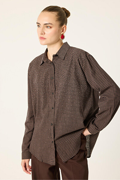 Touché Privé Stone-Embellished Plaid Shirt