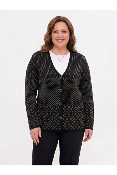 onno style women Patterned Steel Knit Classic Tricot Jacket