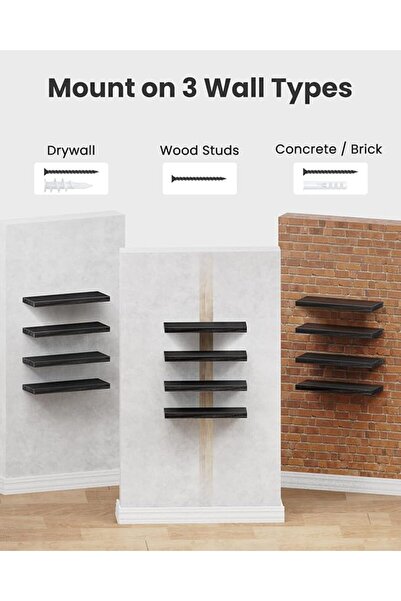 AMADA HOMEFURNISHING Floating Shelves, Paulownia Wood Wall Shelves for Bathro...
