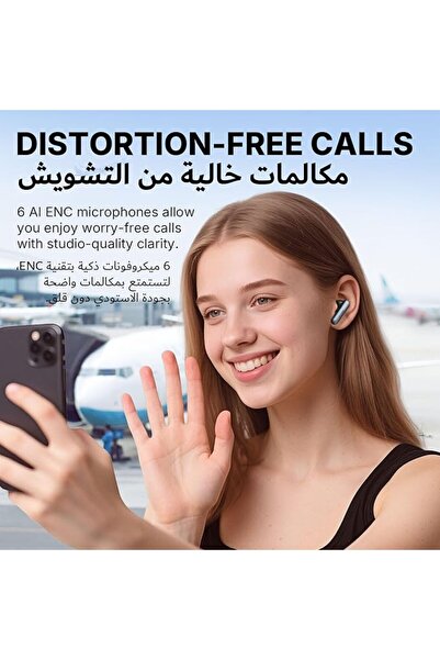 EARFUN سماعات أذن لاسلكية Air Pro 4i بخاصية إلغاء الضوضاء، صوت عالي الدقة مع ...