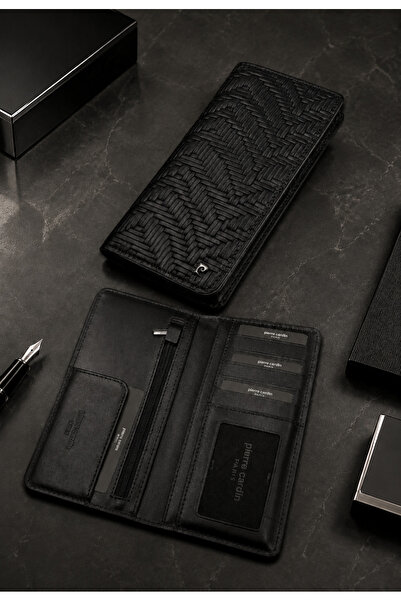Pierre Cardin Black Men's 100% Genuine Leather Vertical Wallet - Leather Wall...