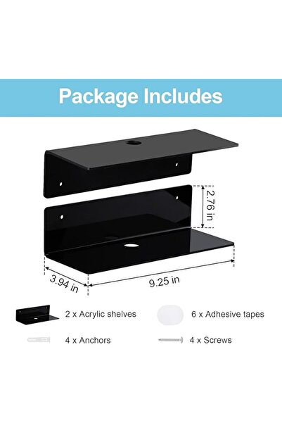 U-HOOME U HOOME Acrylic Floating Shelves Wall Mounted Set of 2,Small Display ...