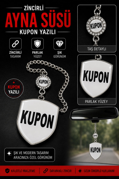 şimika tuning tuningmarketim KUPON زينة مرآة معلقة على سلسلة - تصميم أنيق، سل...