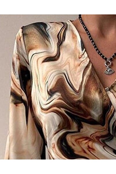 Gökyüzü Moda Women's Long Sleeve Double Breasted Collar Asymmetrical Detail M...