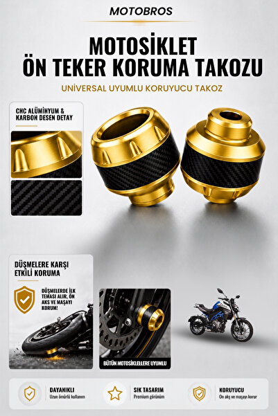 Motobros Motosiklet Aks Koruma Takozu CF NK250 Uyumlu Motosiklet Ön Teker Tak...