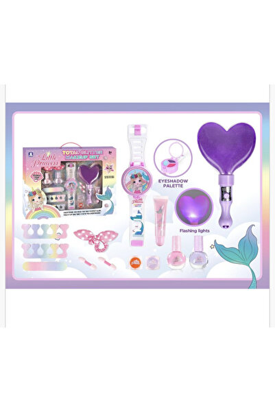 CWT Set de machiaj pentru copii Micuța Prințesă Total Glitter, lampă LED și c...