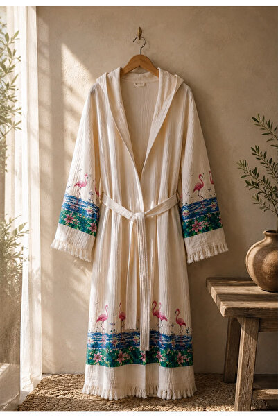 Gül Ev Tekstil Ürünleri Muslin Fabric Large Size Bathrobe