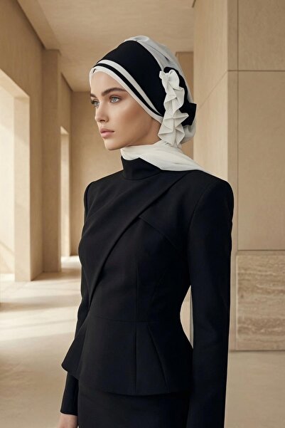 Aisha's Design Double Color Design Chiffon Ready-To-Wear Turban,Ht-86