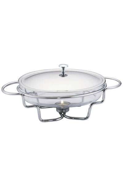 Bohmann Chafing dish / Vas termorezistent, 1.6 litri, capac si suport otel in...