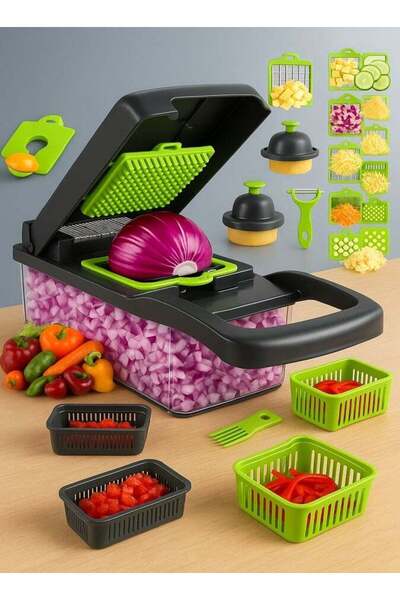 LIVVY 16-in-1 Multifunctional Vegetable Chopper – Pro Onion Slicer Dicer Cutt...