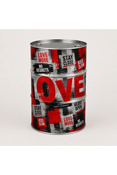 Generic Brand Masă tip butoi personalizată CISKO Love – Street Typography