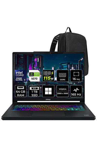 MSI Crosshair 16 Max HX Intel Core Ultra 9 290HX Plus RTX 5070 8GB 115W 64GB ...