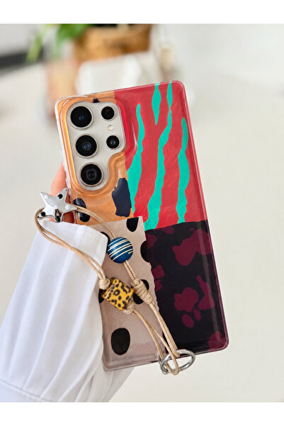 Go Aksesuar Galaxy S26 ULTRA Uyumlu SHİNE Charm LEOPAR Tasarımlı Oyuncaklı Si...